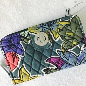 Vera Bradley Floral RFID Turnlock Wallet Clutch